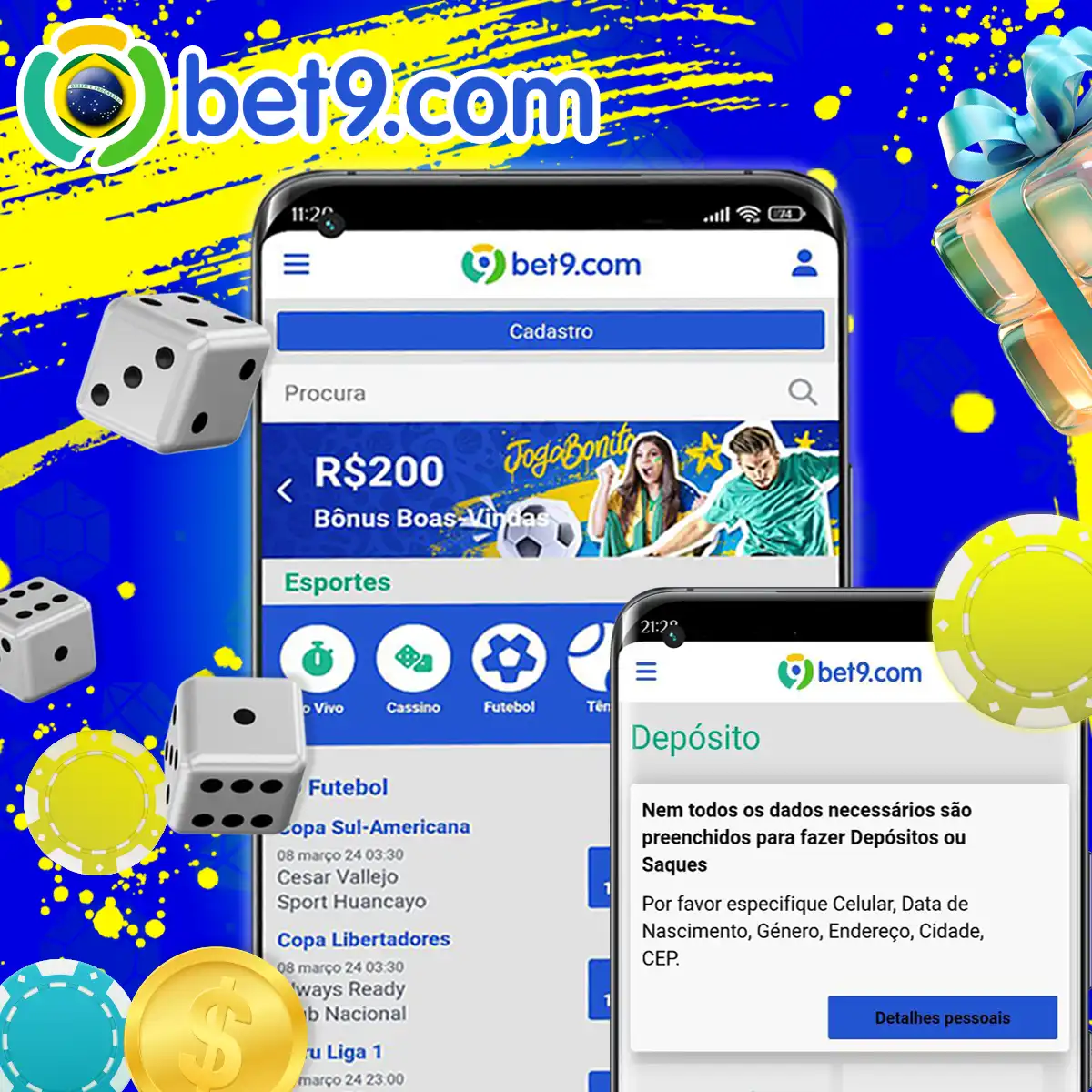 Um dos mais generosos do mercado atualmente é o bônus de boas-vindas da Bet9 no Brasil.