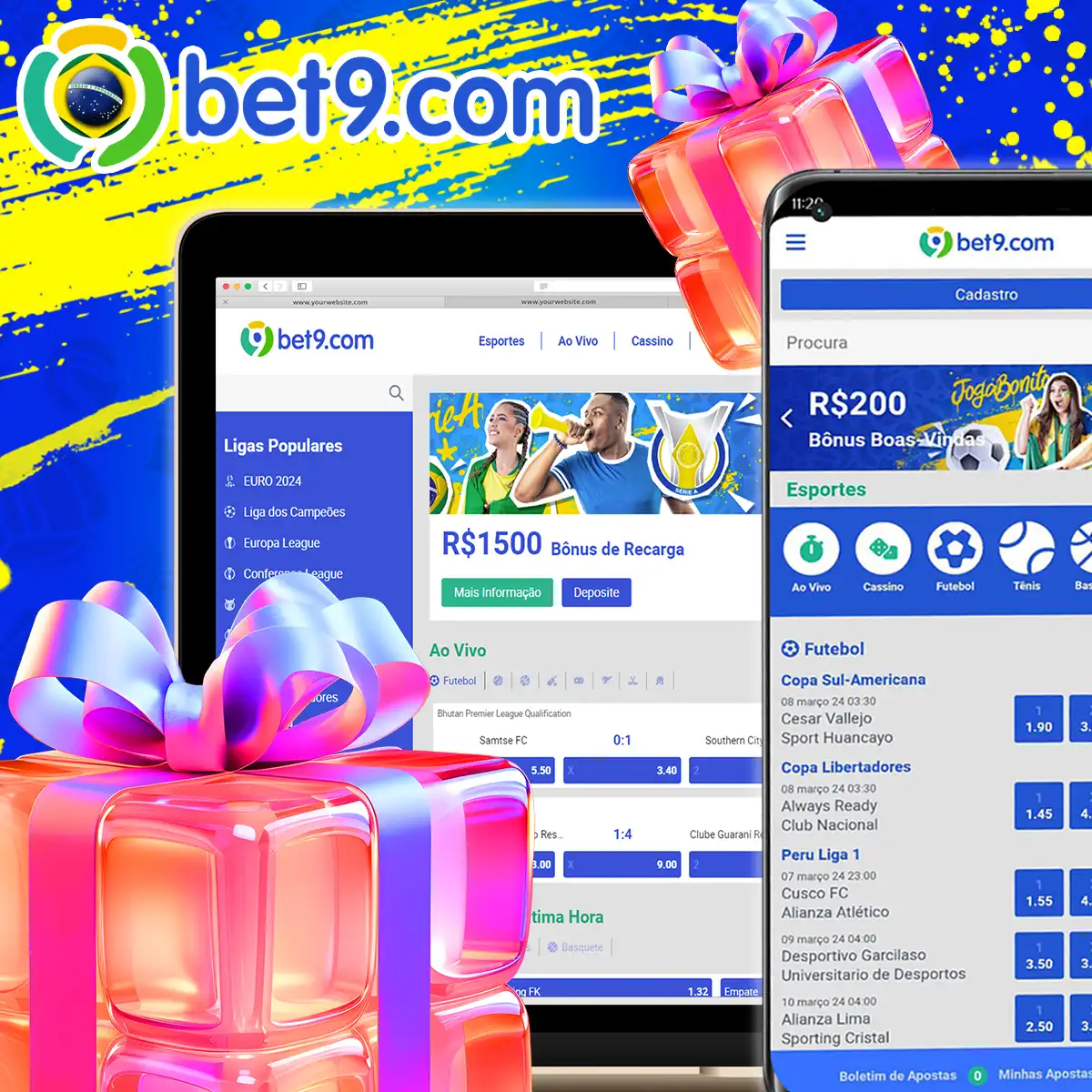 Bônus e promoções na plataforma Bet9 no Brasil.