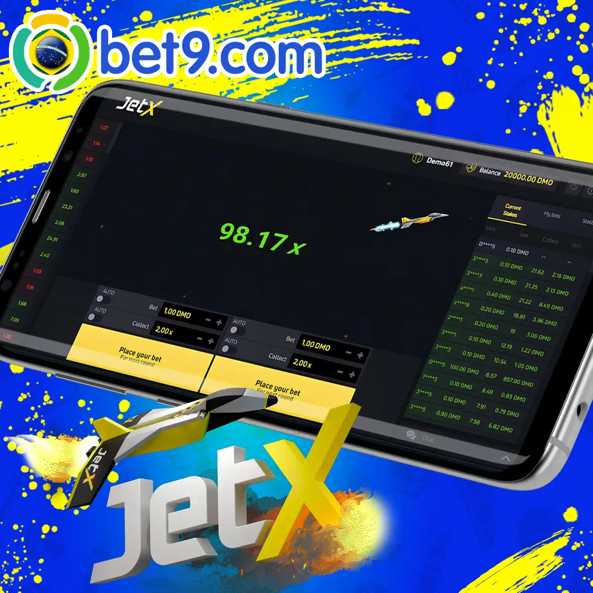 Jogo JetX na Bet9 no Brasil