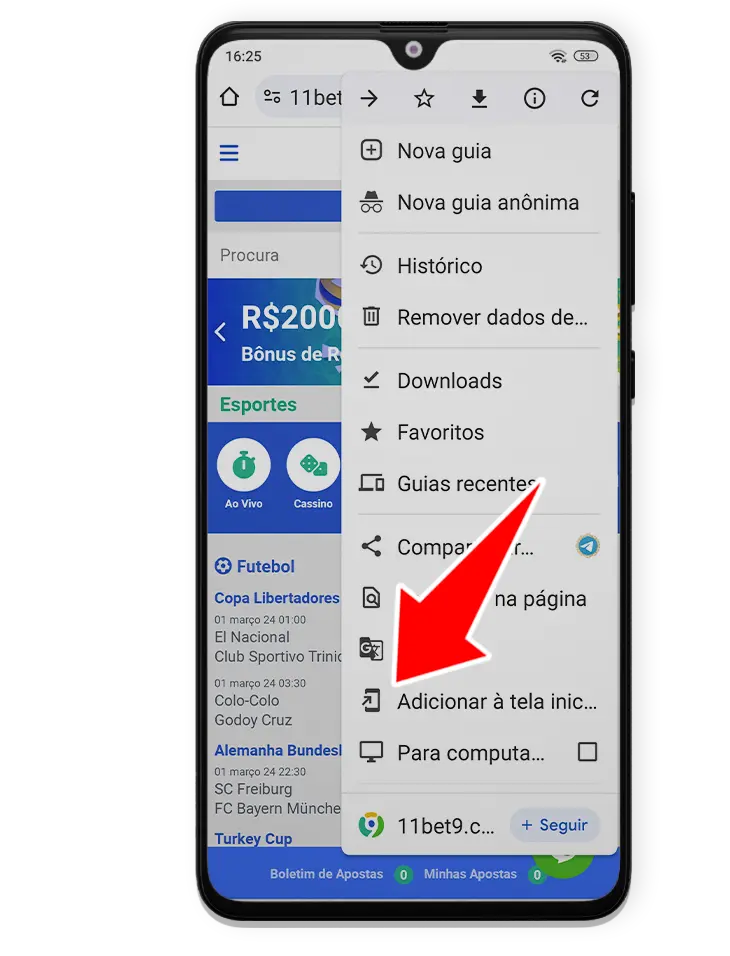 Passo 3 baixar bet9 app para android